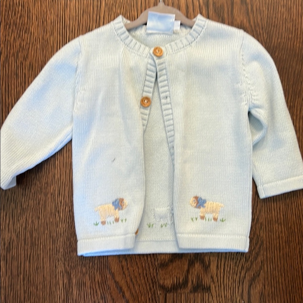 Little English Blue Knit Sweater with Classic Style